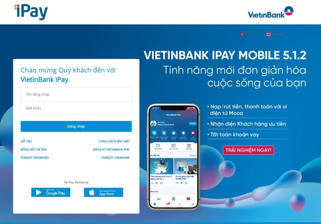 Các bước vay tiền online Vietinbank