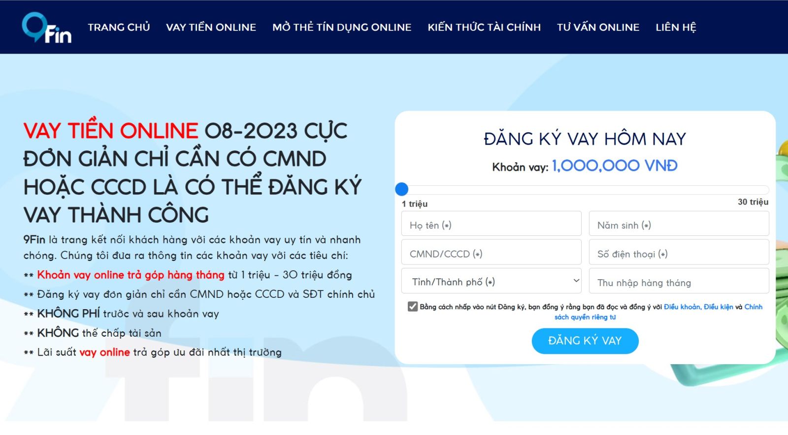 Lựa chọn 9FIN để được hỗ trợ duyệt vay online siêu tốc